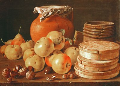 Still Life with Apples, Nuts, Pears, and Boxes of Sweets by Luis Egidio Melendez